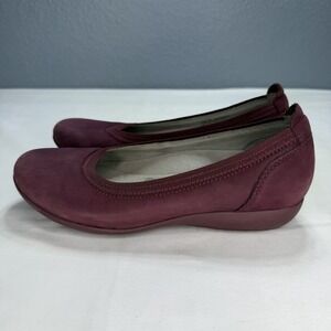 Dansko Women EU 37 6.5 7 Kristen Leather Ballet Flat Milled Nubuck Purple